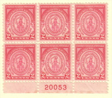 USA SC #682 MNH PB6  1930 Massachusetts Bay Colony #20053, CV $26.00 - Números De Placas