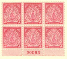 USA SC #682 MNH PB6  1930 Massachusetts Bay Colony #20053, CV $26.00 - Plattennummern