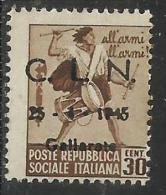 ITALY ITALIA 1945 CLN GALLARATE MONUMENTS DESTROYED OVERPRINTED MONUMENTI DISTRUTTI SOPRASTAMPATO CENT. 25 MNH - Comitato Di Liberazione Nazionale (CLN)