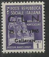 ITALY ITALIA 1945 CLN GALLARATE MONUMENTS DESTROYED OVERPRINTED MONUMENTI DISTRUTTI SOPRASTAMPATO LIRE 1 MNH - Comitato Di Liberazione Nazionale (CLN)