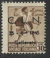 ITALY ITALIA 1945 CLN GALLARATE MONUMENTS DESTROYED OVERPRINTED MONUMENTI DISTRUTTI SOPRASTAMPATO CENT. 30 MNH - Comitato Di Liberazione Nazionale (CLN)