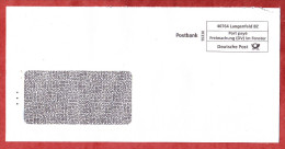 Brief, Postbank, Freimachung Im Fenster, 40764 Langenfeld BZ (69391) - Poststempel - Freistempel