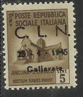 ITALY ITALIA 1945 CLN GALLARATE MONUMENTS DESTROYED OVERPRINTED MONUMENTI DISTRUTTI SOPRASTAMPATO CENT. 5 MNH - Comitato Di Liberazione Nazionale (CLN)