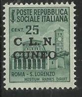 REPUBBLICA SOCIALE CLN CUNEO MONUMENTI CENTESIMI 25 MNH - Centraal Comité Van Het Nationaal Verzet (CLN)