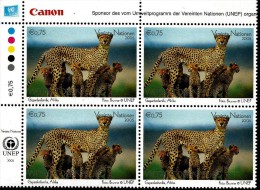 United Nations - Vienna - 2005 - EXPO 2005 - World Expo In Aichi - Cheetah - Mint Corner Block With Sponsors Logos - Unused Stamps