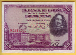 ESPAGNE - Billet De 50 Pesetas. 15-08-1928. Pick: 75b. SUP+ - 50 Pesetas