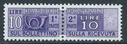 1955-79 ITALIA PACCHI POSTALI STELLE 10 LIRE MNH ** - JU61 - Postal Parcels