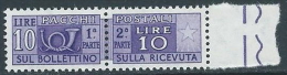 1955-79 ITALIA PACCHI POSTALI STELLE 10 LIRE MNH ** - JU62-10 - Pacchi Postali