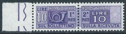 1955-79 ITALIA PACCHI POSTALI STELLE 10 LIRE MNH ** - JU62-3 - Paketmarken