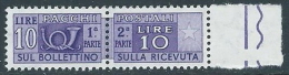 1955-79 ITALIA PACCHI POSTALI STELLE 10 LIRE MNH ** - JU62-8 - Postal Parcels