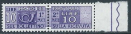 1955-79 ITALIA PACCHI POSTALI STELLE 10 LIRE MNH ** - JU62-9 - Colis-postaux