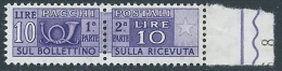 1955-79 ITALIA PACCHI POSTALI STELLE 10 LIRE MNH ** - JU63-5 - Paketmarken