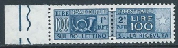 1955-79 ITALIA PACCHI POSTALI STELLE 100 LIRE MNH ** - JU59-10 - Paketmarken