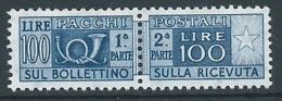 1955-79 ITALIA PACCHI POSTALI STELLE 100 LIRE MNH ** - JU59-4 - Paketmarken