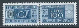 1955-79 ITALIA PACCHI POSTALI STELLE 100 LIRE MNH ** - JU60 - Postal Parcels