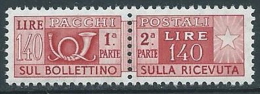 1955-79 ITALIA PACCHI POSTALI STELLE 140 LIRE MNH ** - JU59-3 - Paquetes Postales