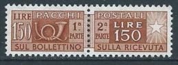 1955-79 ITALIA PACCHI POSTALI STELLE 150 LIRE MNH ** - JU61-9 - Postal Parcels