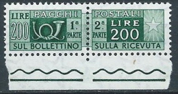 1955-79 ITALIA PACCHI POSTALI STELLE 200 LIRE MNH ** - JU60-4 - Paquetes Postales