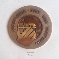 Medal / Plaque (Plakette) PL000003 - Handball Yugoslavia Vs World 25g. Rukometni Savez Jugoslavije Ljubljana 1974-11-13 - Balonmano