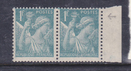 FRANCE  N° 650 1F BLEU CLAIR TYPE IRIS  POINT BLEU SOUS POSTES NEUF SANS CHARNIERE - Unused Stamps