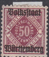 German States Wurttemberg 1919 50 Pf Claret Mint - Neufs