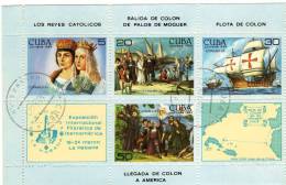 Expo ESPAMER 1985 Havanna Kuba 2894/7+Block 86 O 12€ Columbus Entdeckung Amerikas Philatelic M/s Ship Bloc Sheet Bf Cuba - Collections, Lots & Series