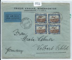 AFRIQUE DU SUD LETTRE  AFF 2 PAIRES    POUR ALLEMAGNE PAR AVION  1933 - Briefe U. Dokumente