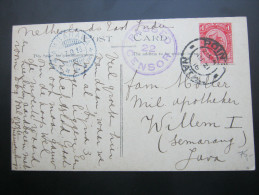 1916, Postcard  From Natal  To  Jave  With Censorship - Lettres & Documents