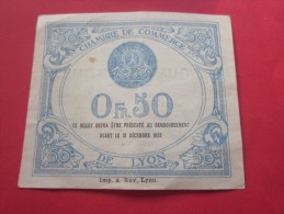 Billet De Nécessité : 50 Centimes  / 0fr50 De La Chambre De Commerce De Lyon Délibération Du 19 Septembre 1917 - Chamber Of Commerce