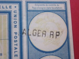 UPU Entiers Postaux Coupon-réponse Union Postale Universelle ALGER RP République Algérienne Dem & Populaire >0.80 - Cupón-respuesta