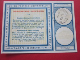 UPU Entiers Postaux Coupon-réponse Union Postale Universelle Grande-Bretagne-Great Britain UK Royaume-Uni Notingham 1967 - Cupón-respuesta