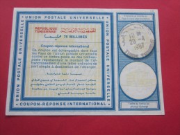 UPU Entiers Postaux Coupon-réponse Union Postale Universelle République Tunisienne Tunis 20 Avril 1967 - Buoni Risposte