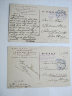 CAMP DE ZEIST ,  2 BriefkaartSportfeesten  Koning Albert  ,   2 Poststukken  1918 - Cartas & Documentos