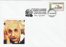 9307- ALBERT EINSTEIN, SCIENTIST, SPECIAL COVER, 2004, ROMANIA - Albert Einstein