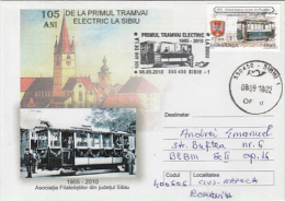 9335- TRAM, TRAMWAY, SIBIU FIRST ELECTRIC TRAMWAY, SPECIAL COVER, 2010, ROMANIA - Tranvie