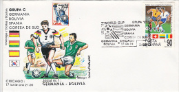 9447- USA'94 SOCCER WORLD CUP, GERMANY- BOLIVIA GAME, SPECIAL COVER, 1994, ROMANIA - 1994 – États-Unis