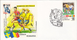 9449- USA'94 SOCCER WORLD CUP, SWEDEN- ROMANIA QUARTER FINAL GAME, SPECIAL COVER, 1994, ROMANIA - 1994 – Verenigde Staten