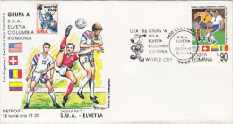 9450- USA'94 SOCCER WORLD CUP, USA- SWITZERLAND GAME, SPECIAL COVER, 1994, ROMANIA - 1994 – Stati Uniti