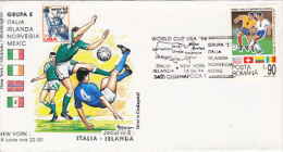 9452- USA'94 SOCCER WORLD CUP, ITALY- IRELAND GAME, SPECIAL COVER, 1994, ROMANIA - 1994 – Verenigde Staten