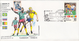 9453- USA'94 SOCCER WORLD CUP, CAMEROON- SWEDEN GAME, SPECIAL COVER, 1994, ROMANIA - 1994 – USA