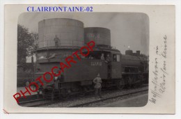 Gare-CLAIRFONTAINE-Locomotive-Citerne-R.E.B.K.18-Chemin De Fer-Animation-Carte Photo Allemande-Guerre14-18-1WK-FRANCE-02 - Vervins
