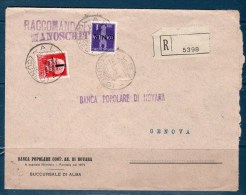 Italia / RSI / GNR -- 1944 - Raccomandata Da Alba (cuneo) Per Genova - Marcophilie