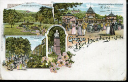 GERMANY 1900 BAD HOMBURG V.D.HÖHE  LITHO POSTCARD KAISER FRIEDRICH´S PROMENADE - Bad Homburg