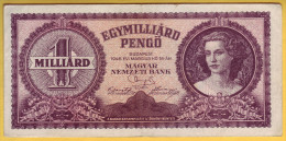 HONGRIE - Billet De 1 Milliard Pengö. 18-3-1946. Pick: 125. SUP - Hongarije