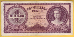 HONGRIE - Billet De 1 Milliard Pengö. 18-3-1946. Pick: 125. SUP - Ungarn