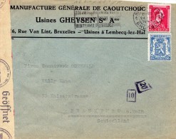 BELGIQUE LETTRE CENSUREE POUR L'ALLEMAGNE 1943 - Other & Unclassified