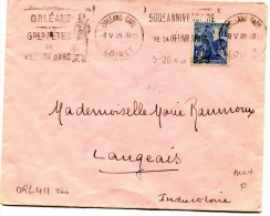 ORLEANS Loiret Oblitération Mécanique GRANDES FETES DE JEANNE D' ARC 500 Eme Anniversaire De La Délivrance 5 Au 20 M...G - 1921-1960: Moderne