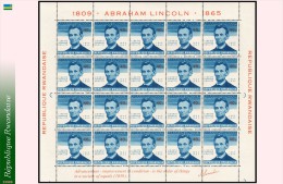 Rwanda 0095** 40c Abraham Lincoln Feuilles / Bogen / Sheet De 20 MNH - 1962-69: Neufs
