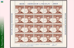 Rwanda 0093** 20c Abraham Lincoln Feuilles / Bogen / Sheet De 20 MNH - 1962-69: Neufs