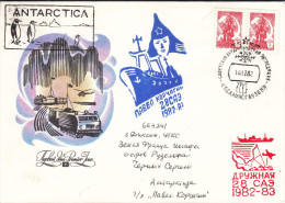 Philatélie Polaire - Russie - Lettre De 1982 - Antarctica - Pinguins - Bateaux - Avions - Basi Scientifiche